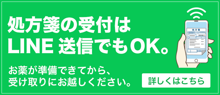 処方箋の受付はLINE送信でもOK。